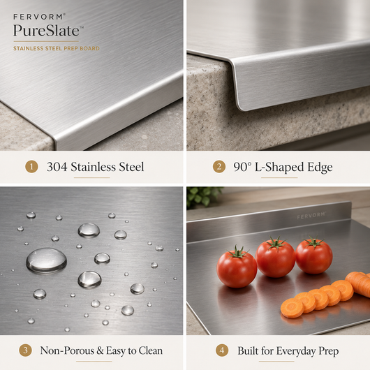 Fervorm PureSlate™ — Stainless Steel Prep Board